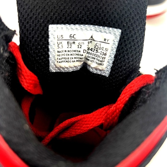 Jordan 1 Mid 'Gym Red Black Toe' (TD) White DQ8425-106 Slip-on 6C Nike Retro - Picture 6 of 8